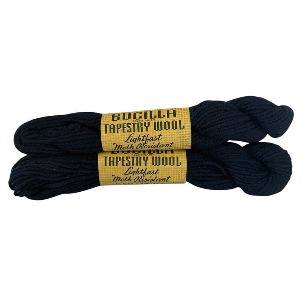 Bucilla Tapestry Wool Moth Resistant 40 Yards Blue Color 1964 Lot 1242 Lot of 2